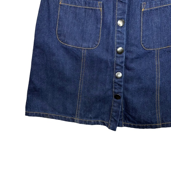 BDG Jean Skirt Womens Denim A Line Button Pockets Stretch Blue Small - Picture 3 of 8